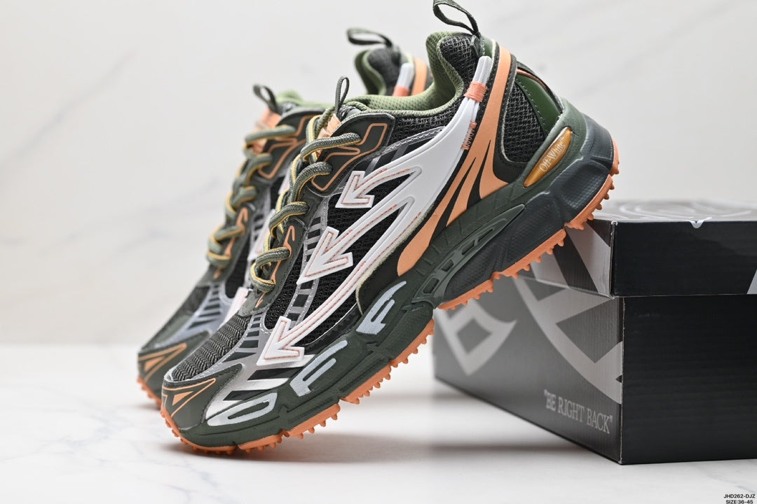 OFF-WHITE Be Right Back Chunky Sneakers Dark Green