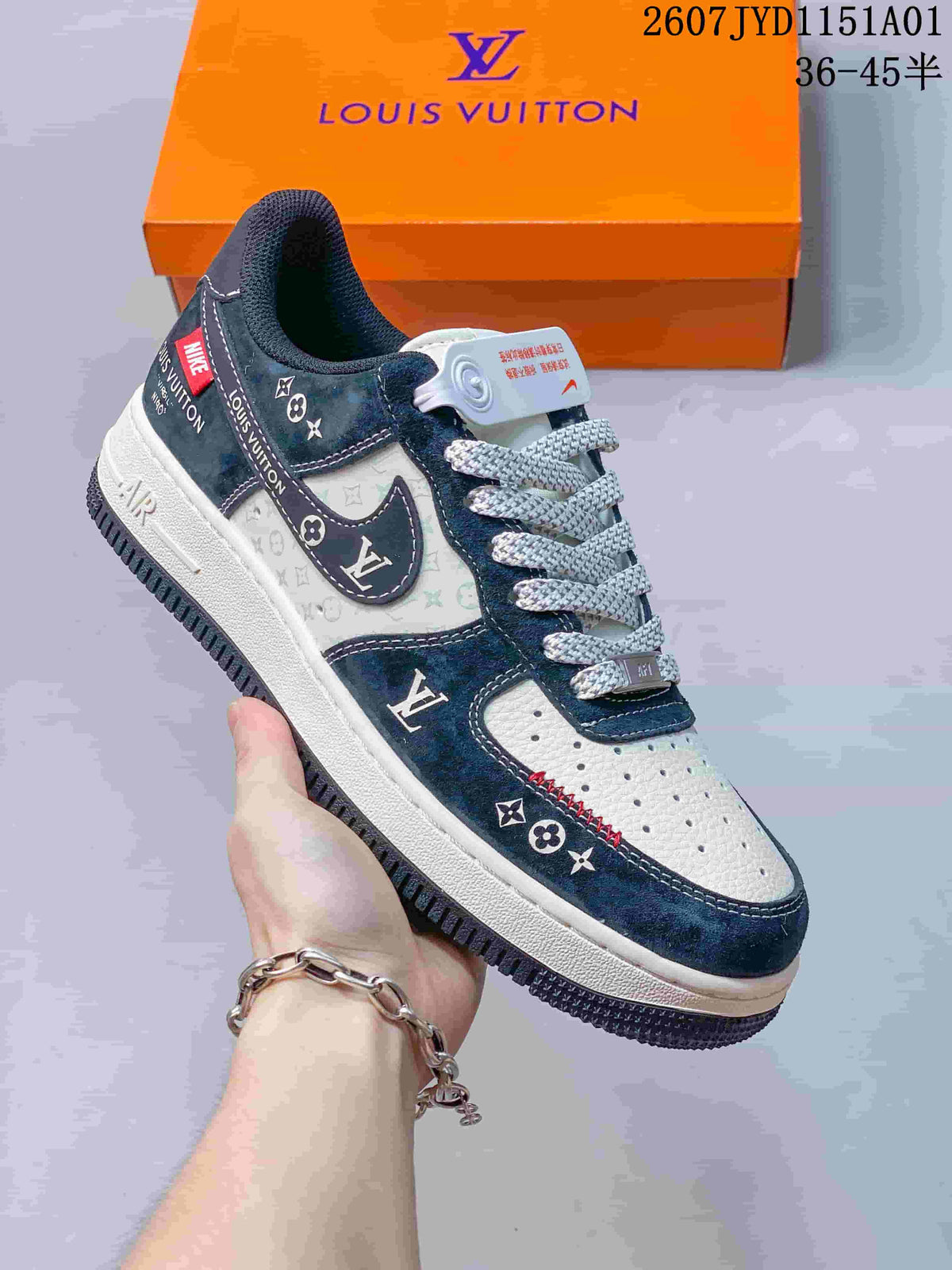 Nike Air Force 1 ’07 Low-Style Sneakers in Navy and Cream