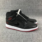 Air Jordan 1 Mid Black Red White High-Top Sneakers