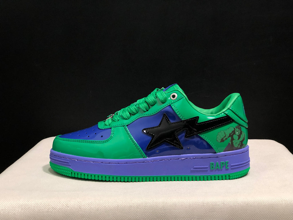 Bape Sta Low-Top Sneakers Green Blue Purple Marvel Style
