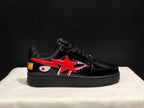 BAPE Bape Sta Low Sneakers Black Red Shark Design