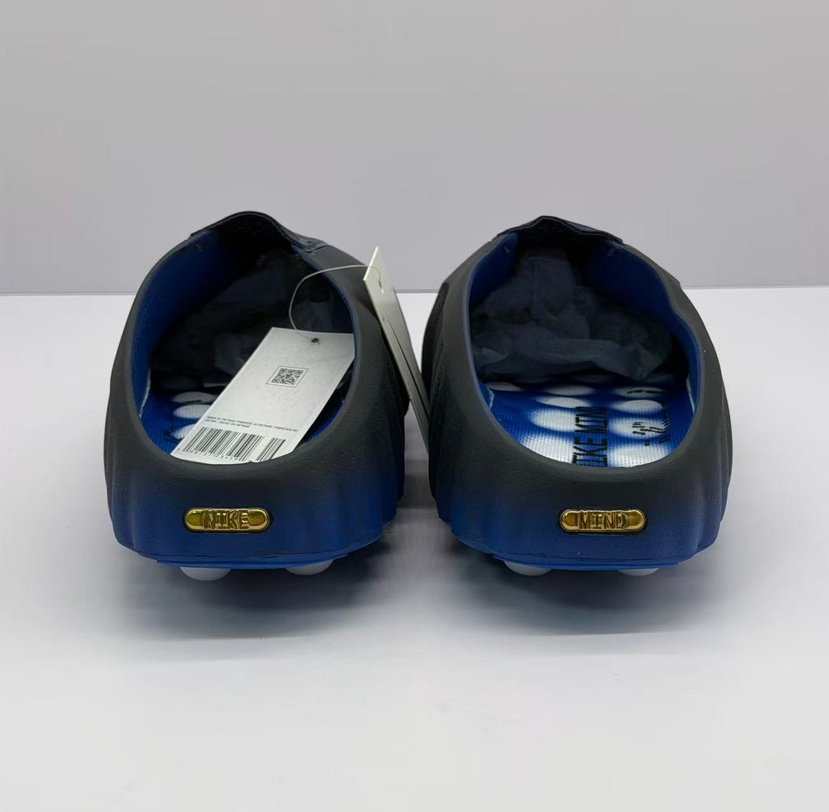 Nike Slides Black and Royal Blue