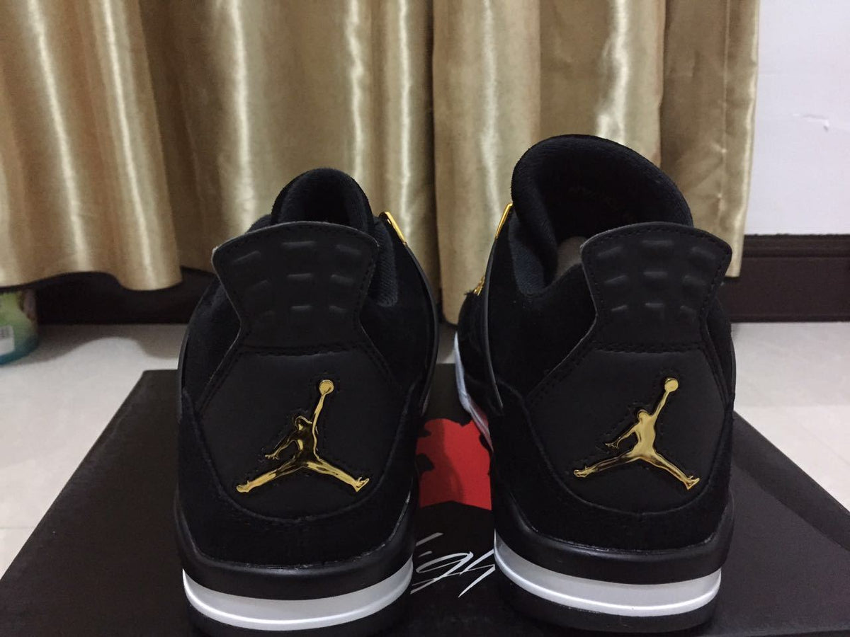 Jordan 4 Black and Gold High-Top Sneakers