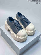 SMFK Future Ripple Platform Low-Top Sneakers, Black and Ivory