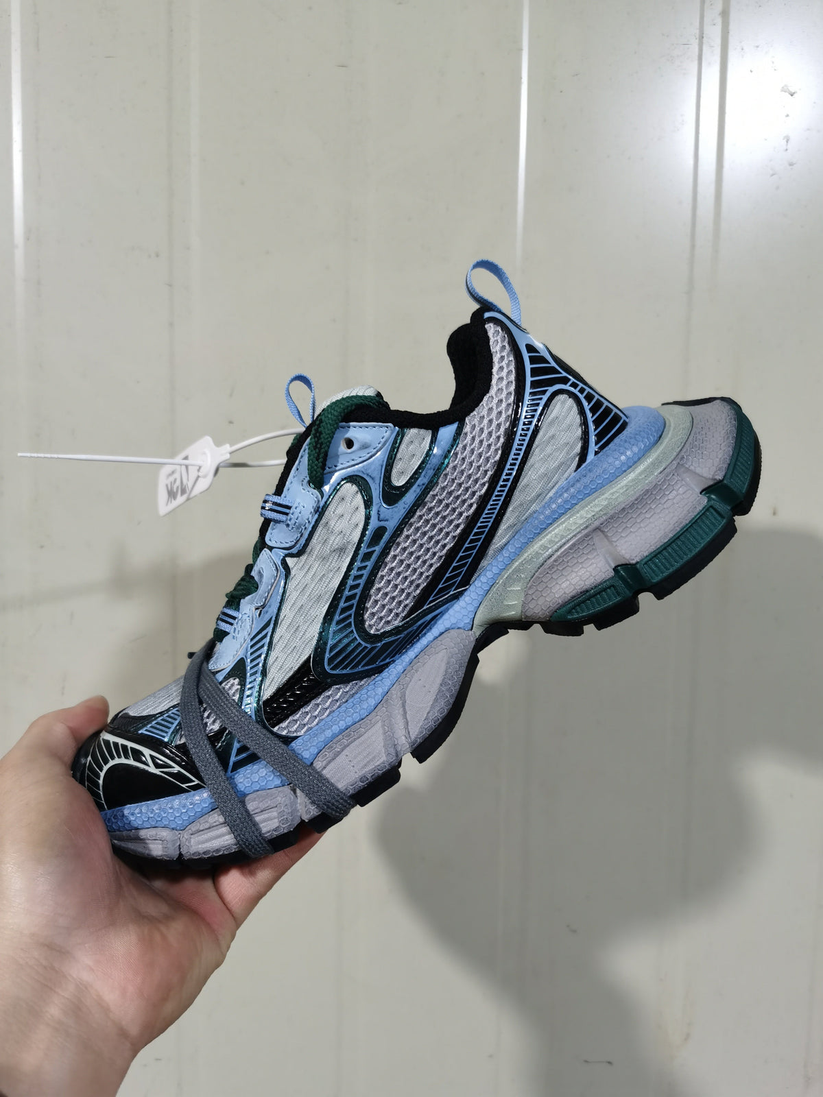 Nike Mesh Panel Sneakers Blue Green Reflective Style