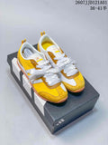 adidas VS JOG 2.0 Retro Low-Profile Sneakers, Yellow/White, 07JJD121A01