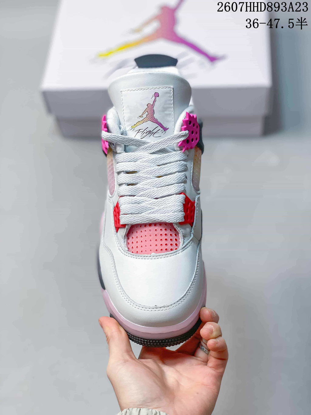 Jordan Air Jordan 4 Retro White Pink Gray Sneakers