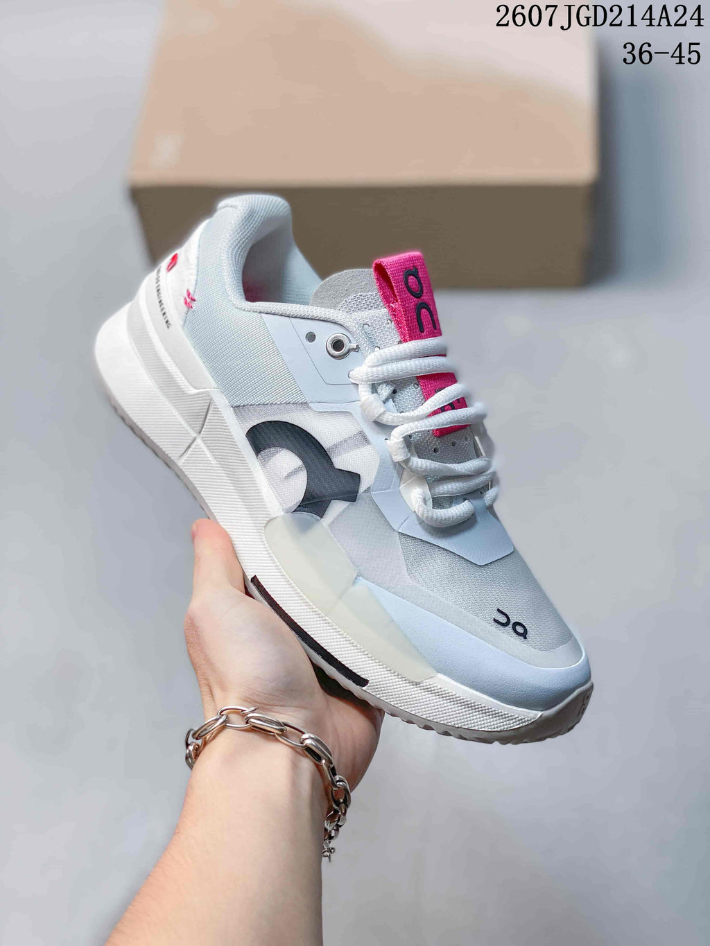 On THE ROGER Pro 2 Tennis Sneakers White Pink 2607TGD214A24
