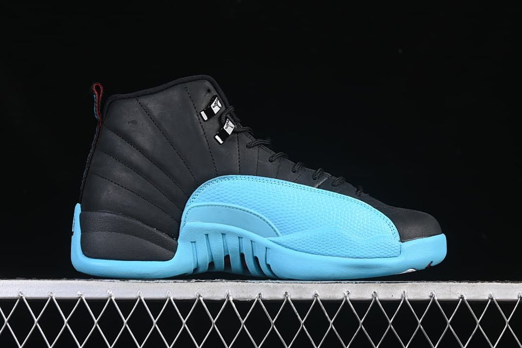 Jordan Air Jordan 12 Retro Black and Gamma Blue High-Top Sneakers