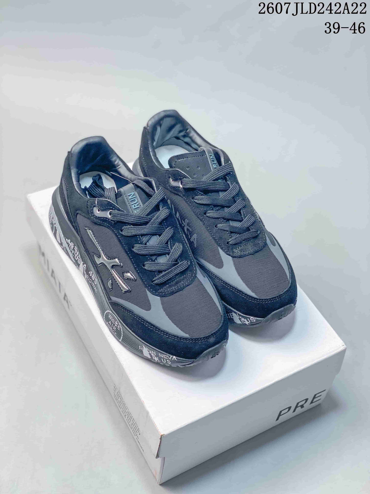 Premiata Lander Trainers Dark Navy and Gray 712800TIT