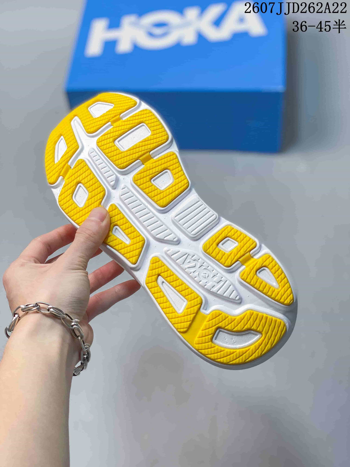 HOKA Bondi 9 White Pink Yellow Running Sneakers