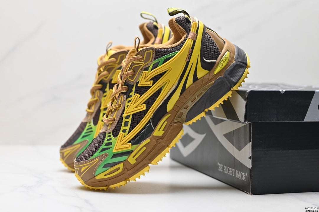 Off-White Be Right Back Casual Sneakers Yellow Brown Green