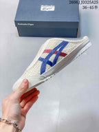 Onitsuka Tiger Mexico 66 Sabot Slip-On Sneakers Cream Blue Red