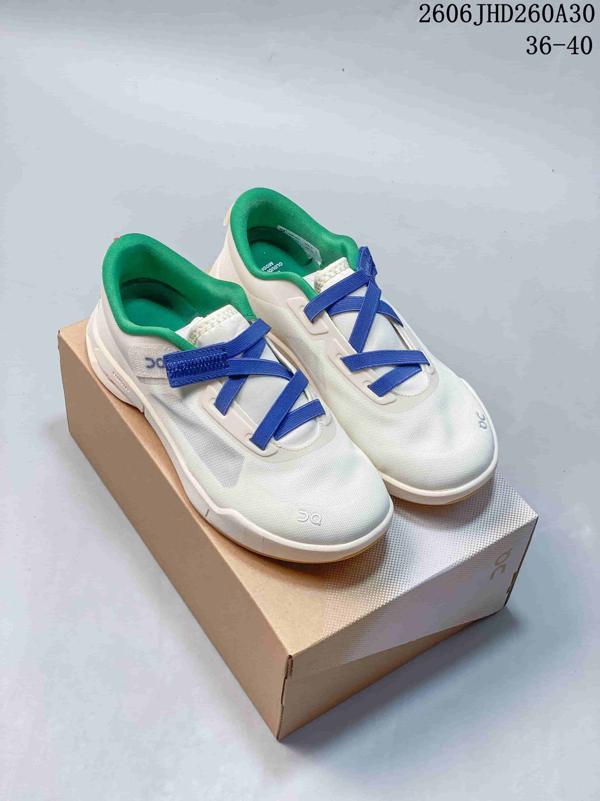 On Cloudnova Moon Sneakers, White, Blue and Green
