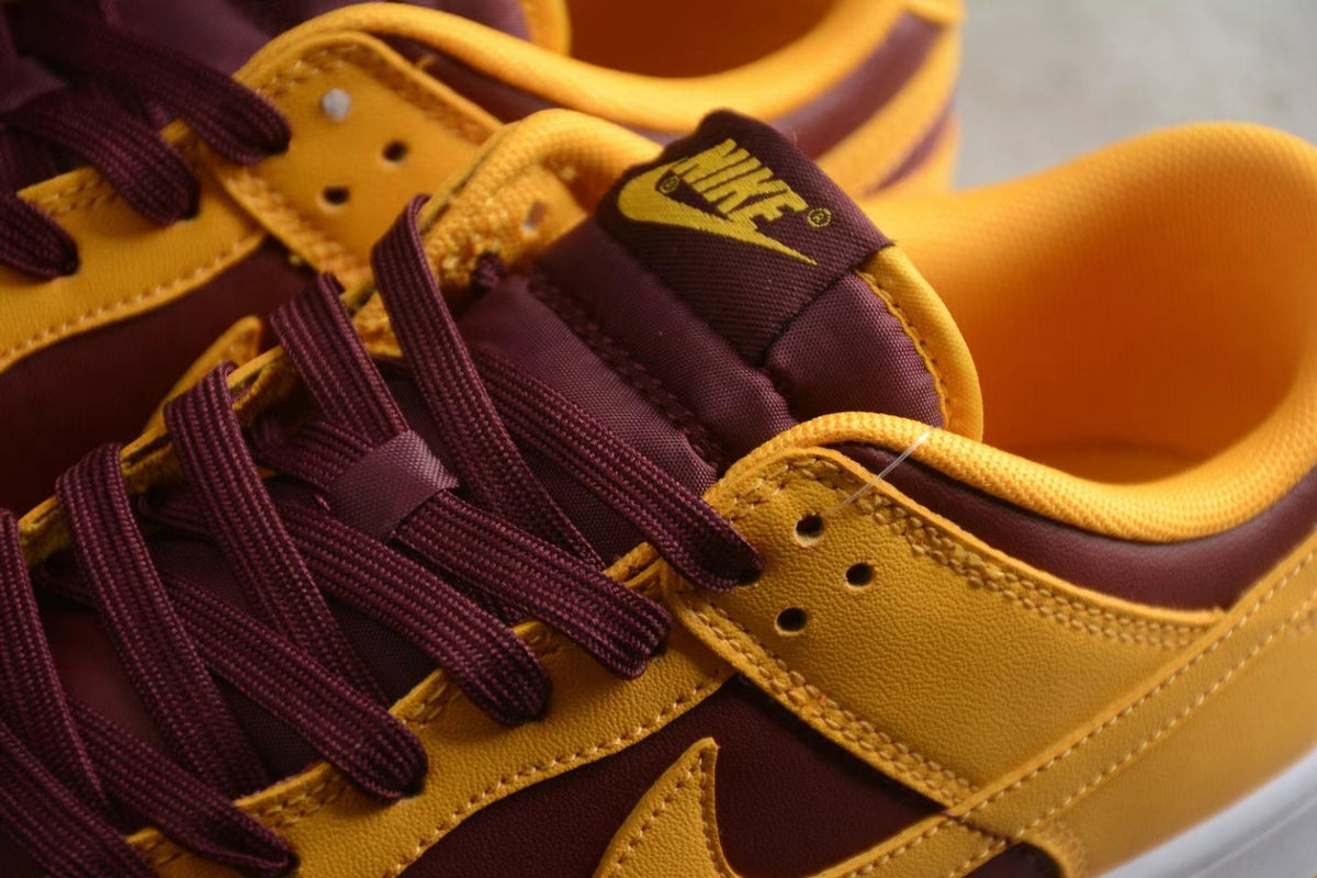 Nike SB Dunk Low Yellow Burgundy Sneakers