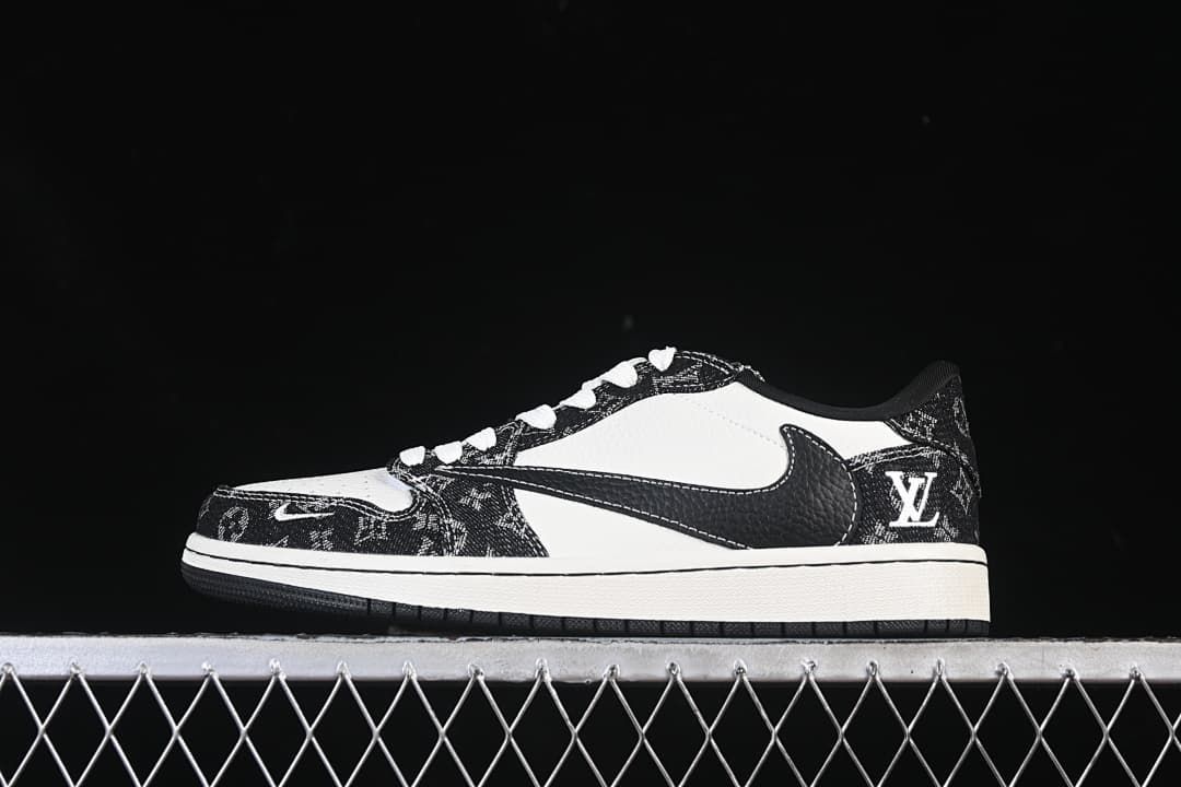 Air Jordan 1 Low OG SP Black White Patterned Sneakers