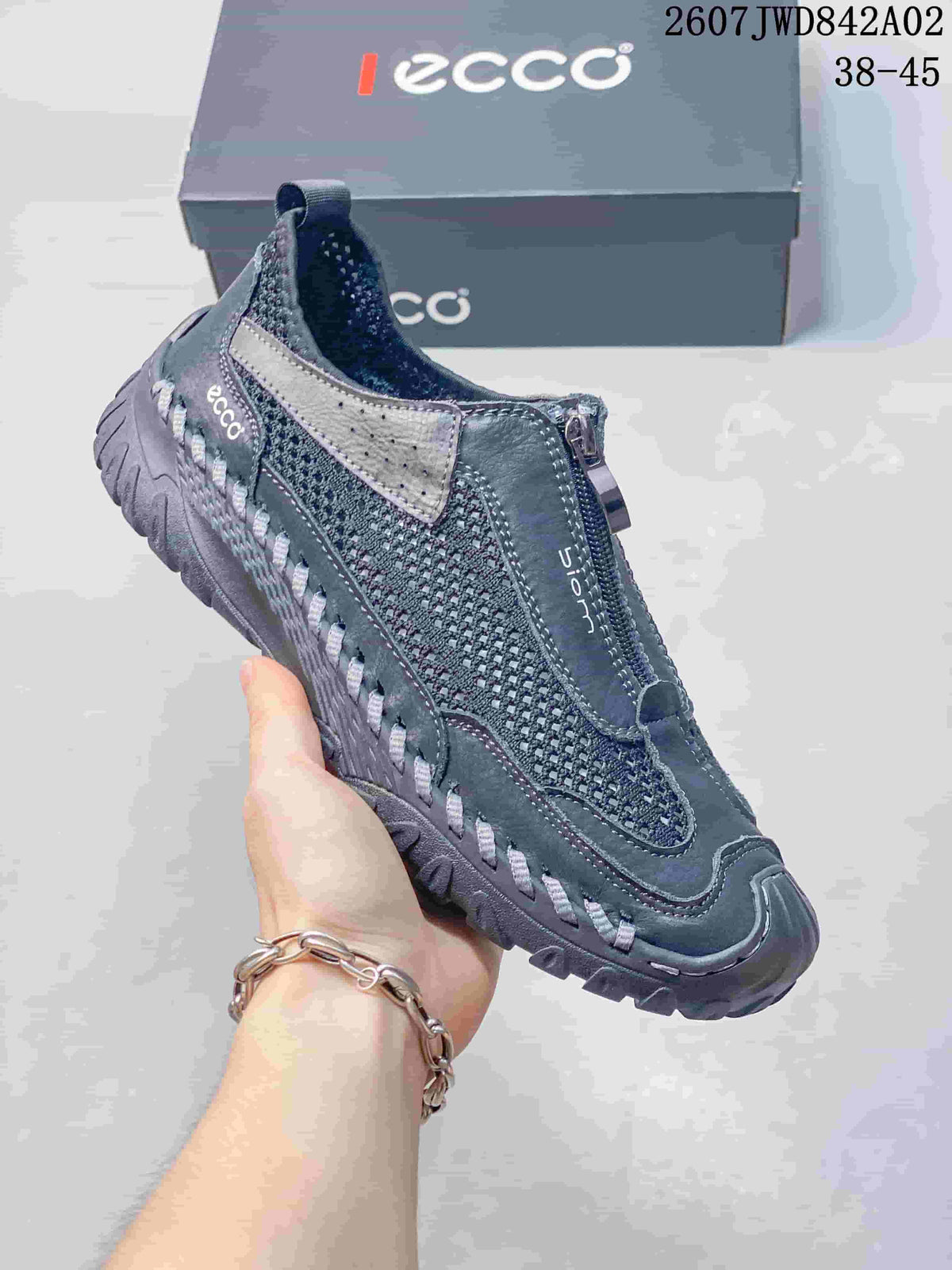 ECCO Zip-Front Mesh Casual Shoes
