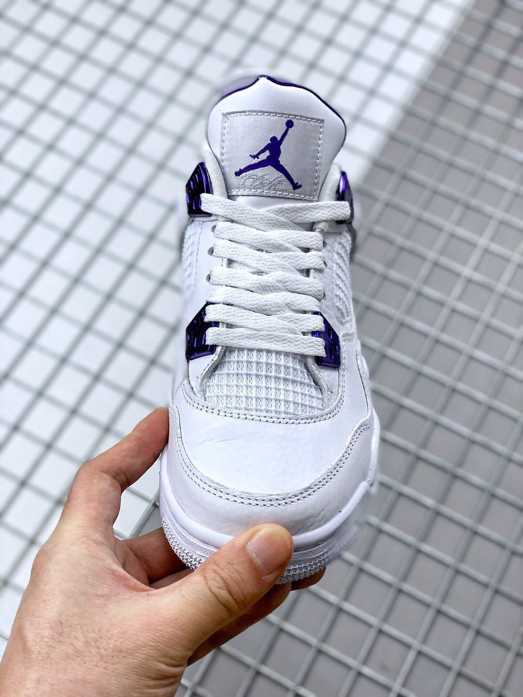 Jordan Air Jordan 4 Court Purple White and Purple Sneakers