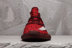 Yeezy 350 V2 Burgundy Zebra Knit Sneakers