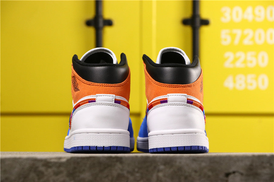 Jordan 1 High Blue Orange White Sneakers 852542-146