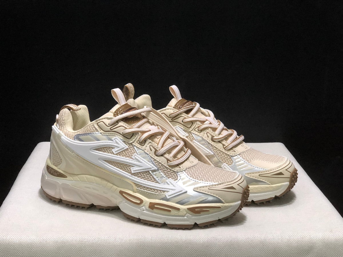 OFF-WHITE Be Right Back Cream Lace-Up Sneakers