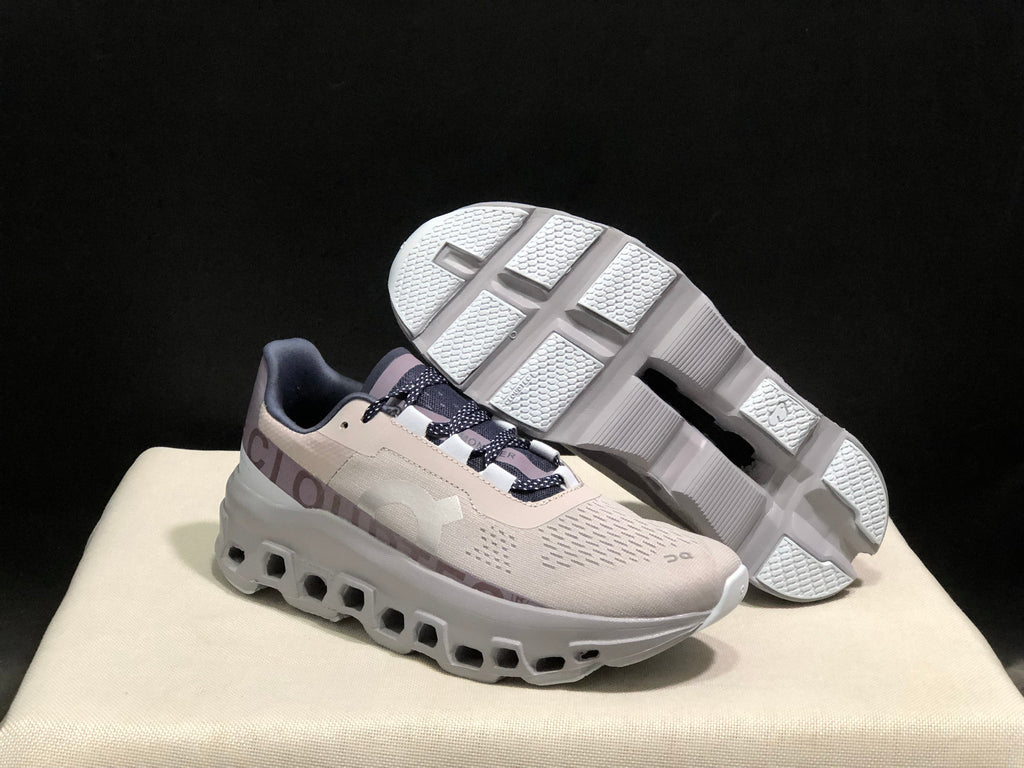 On Cloud X Sneakers in Silver Gray and Purple