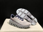 On Cloud X Sneakers in Silver Gray and Purple