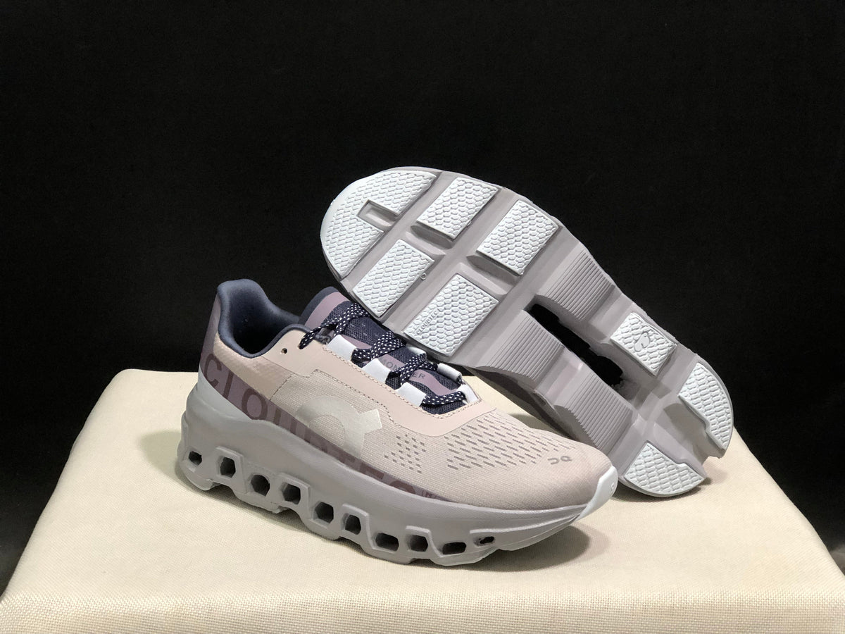 On Cloud X Sneakers in Silver Gray and Purple