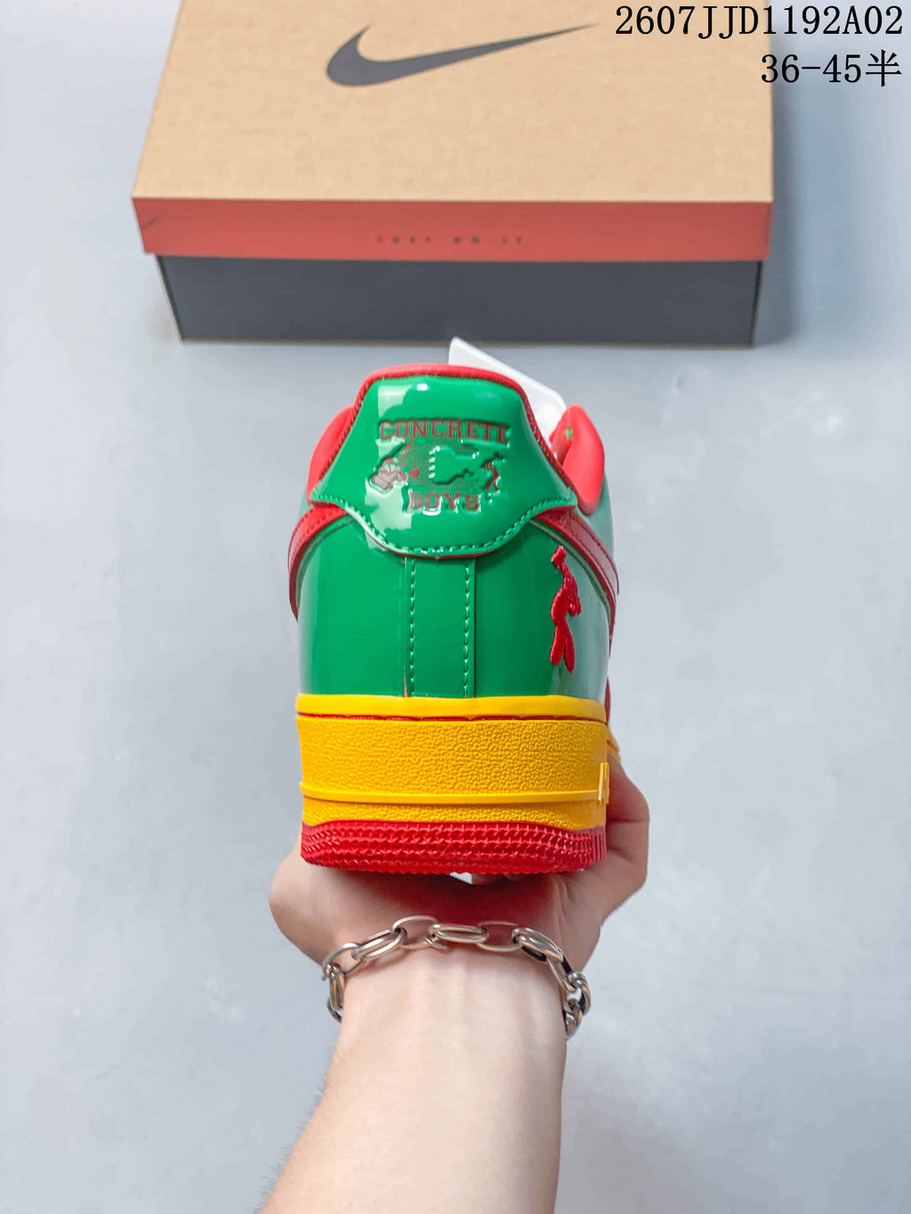 Nike Air Force 1 '07 Low Green Yellow Red Sneakers