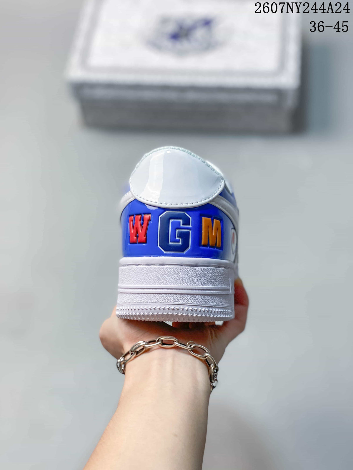 BAPE x Nike Air Force 1 '07 Low Blue White Sneakers DRF5