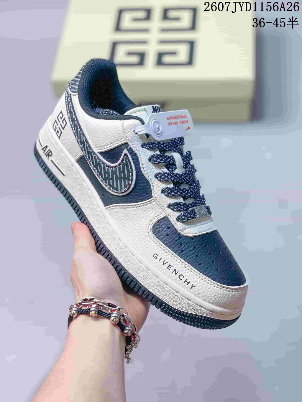 Nike Air Force 1 Low White and Navy Sneakers