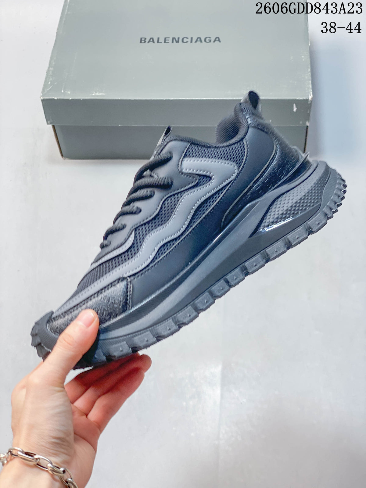Balenciaga Grey Trail-Style Lace-Up Sneakers 2606GDD843A23