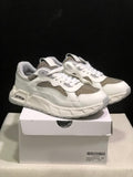 Off-White White and Grey Leather Low-Top Sneakers
