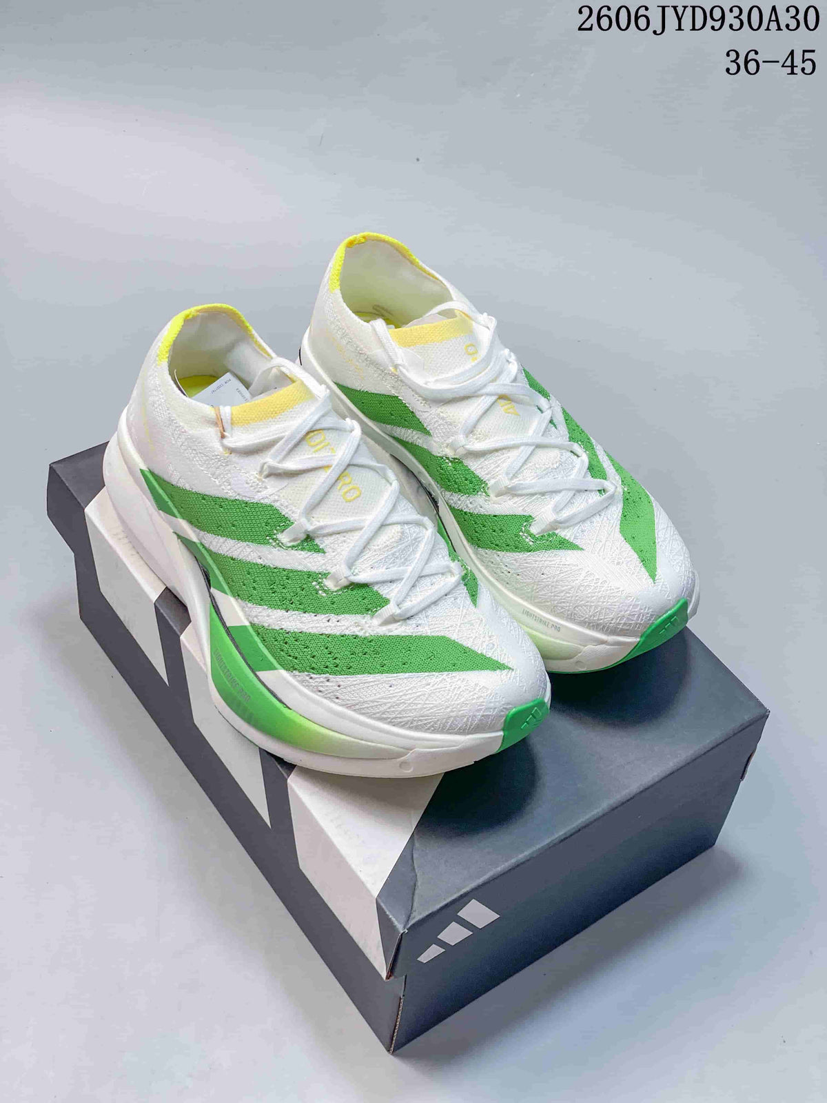 adidas Adizero Prime X3 Running Shoes, White and Green