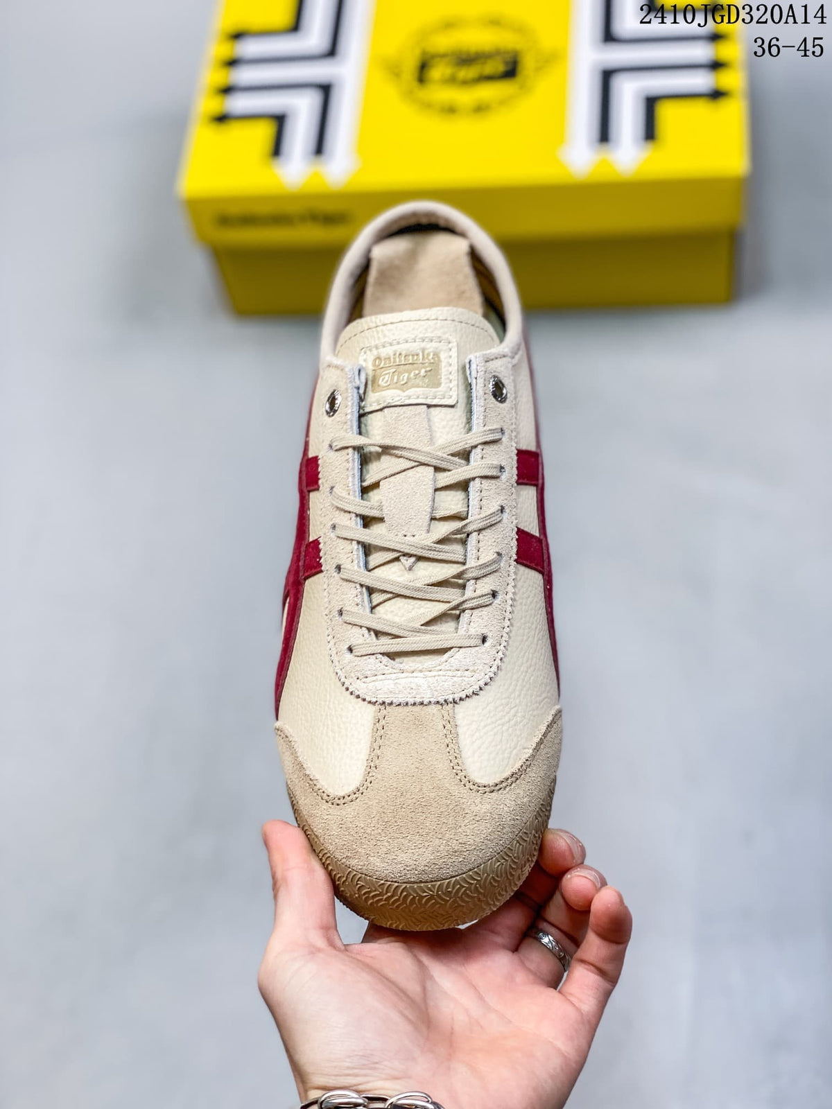 Onitsuka Tiger Mexico 66 Cream Red Low-Top Sneakers