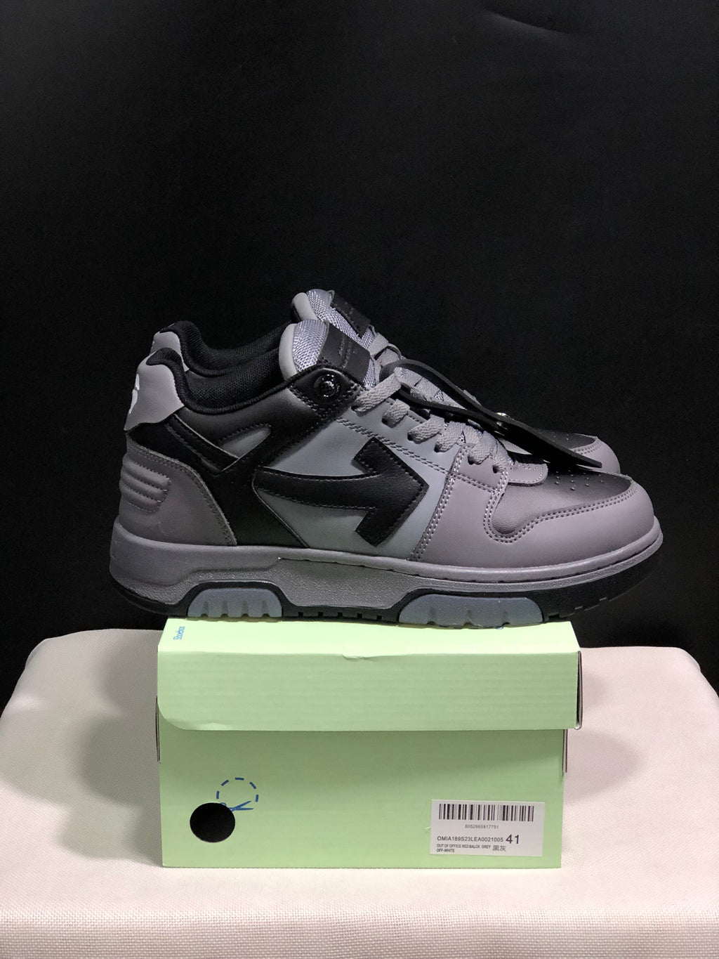 OFF-WHITE Out Of Office Low-Top Sneakers Grey and Black