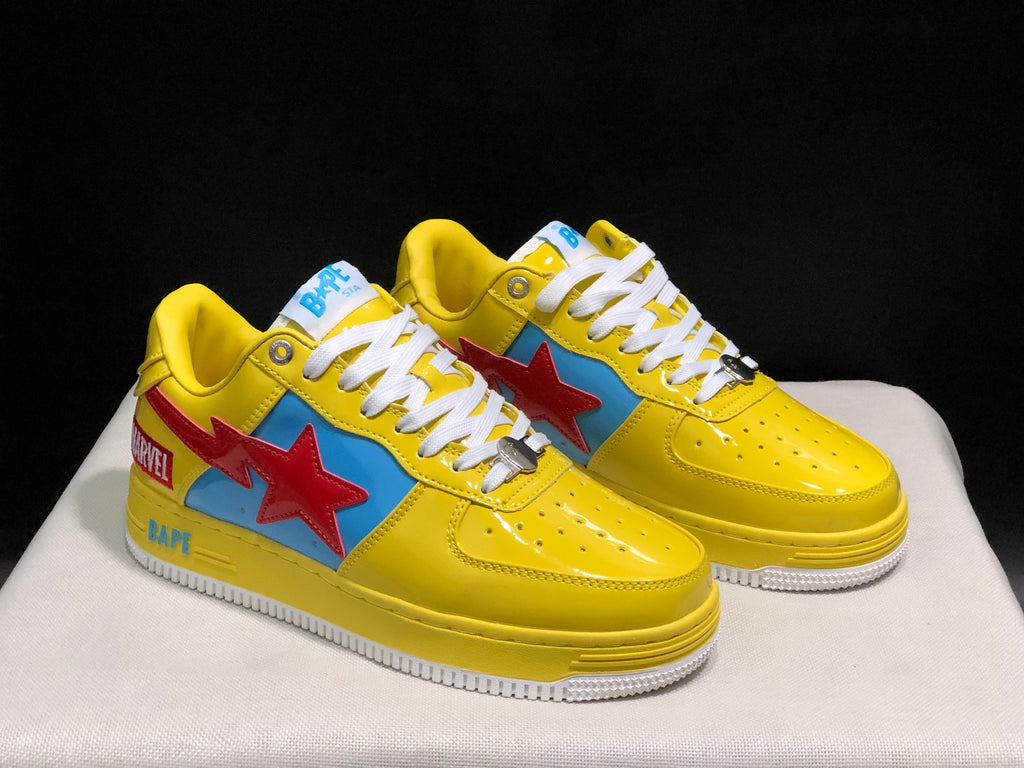 BAPE Bapesta Low-Top Sneakers Yellow Blue Red