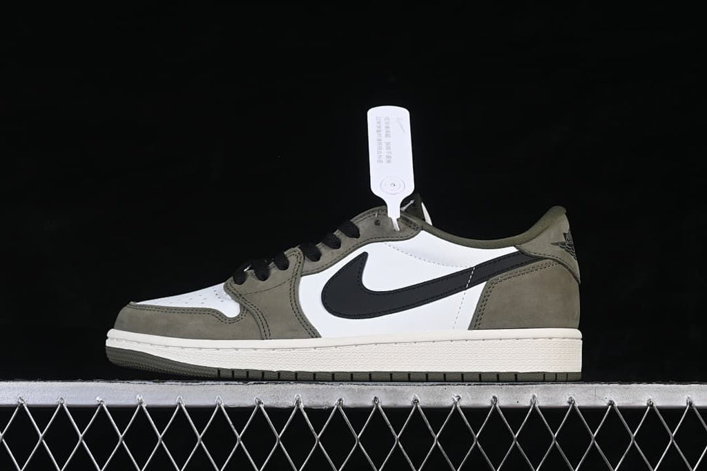 Travis Scott x Air Jordan 1 Low OG Olive White Sneakers HQ6998-200