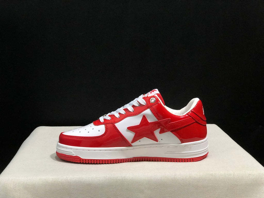 BAPE STA Low-Top Sneakers Red and White
