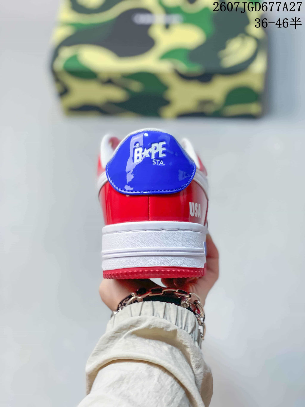 BAPE STA Low Sneakers Red Blue 2607TGD677A27