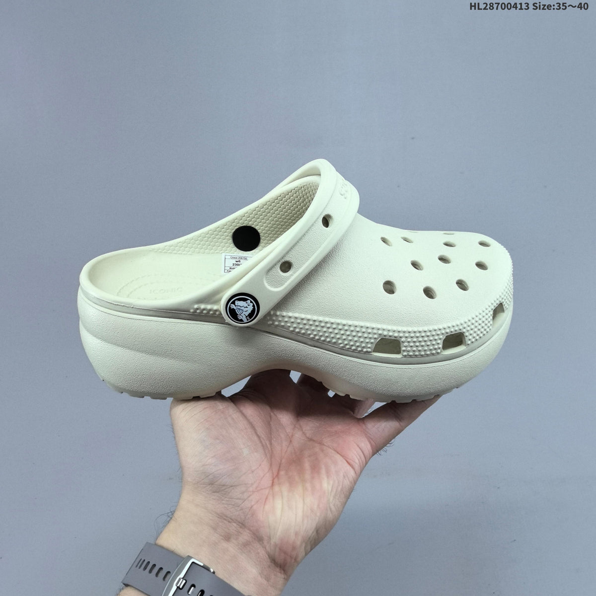 Crocs Classic Clog Platform in White and Black