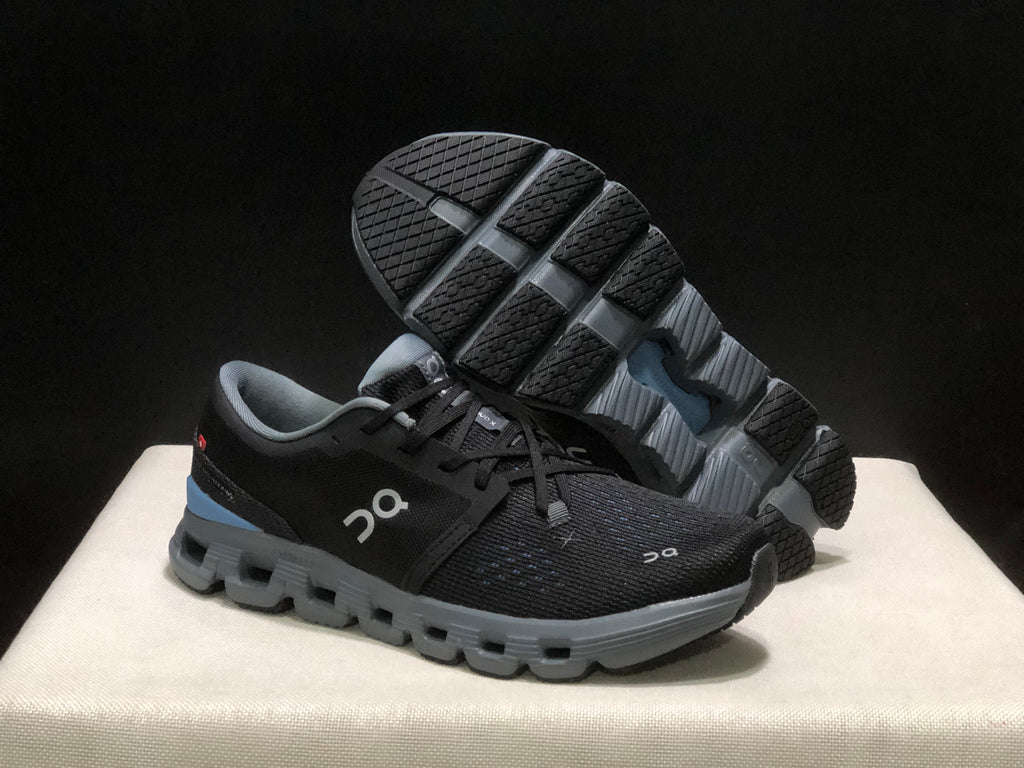 On Cloud X4 Black Blue Low-Top Running Shoes
