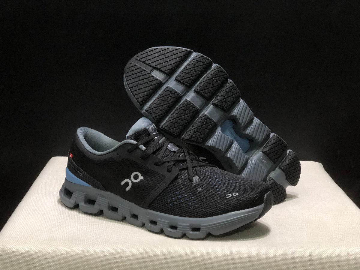 On Cloud X4 Black Blue Low-Top Running Shoes