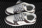 Nike SB Dunk Low White and Brown Monogram Sneakers