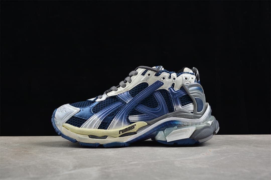 Balenciaga Runner Sneaker in Beige, Navy and Grey