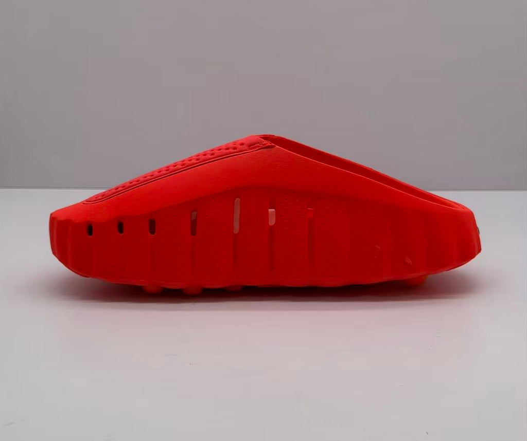 Nike Orange-Red Slides with Textured Sole