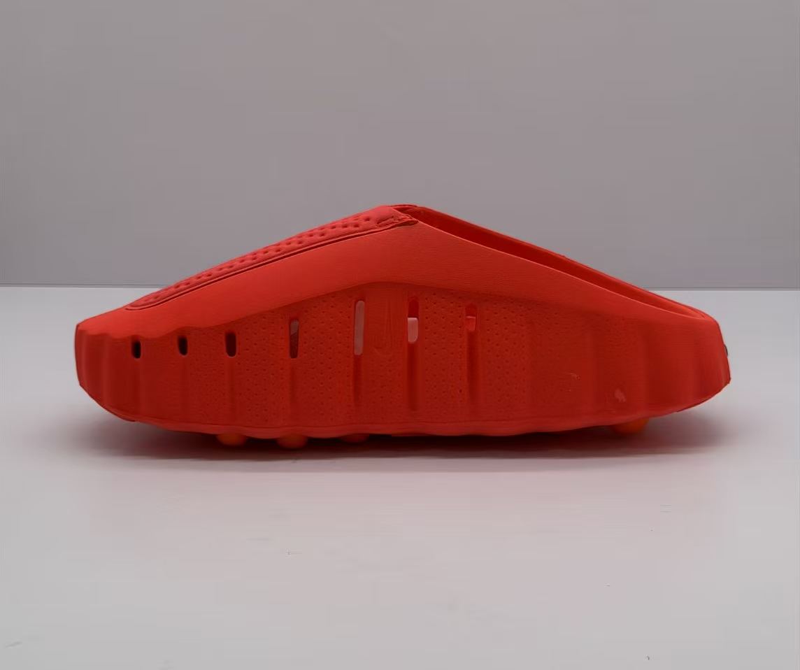 Nike Orange-Red Slides with Textured Sole