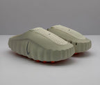 Nike Beige Slip-On Sandals with Orange Sole Details