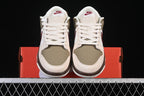 Nike Dunk Low Sneakers in Sail, Olive and Burgundy