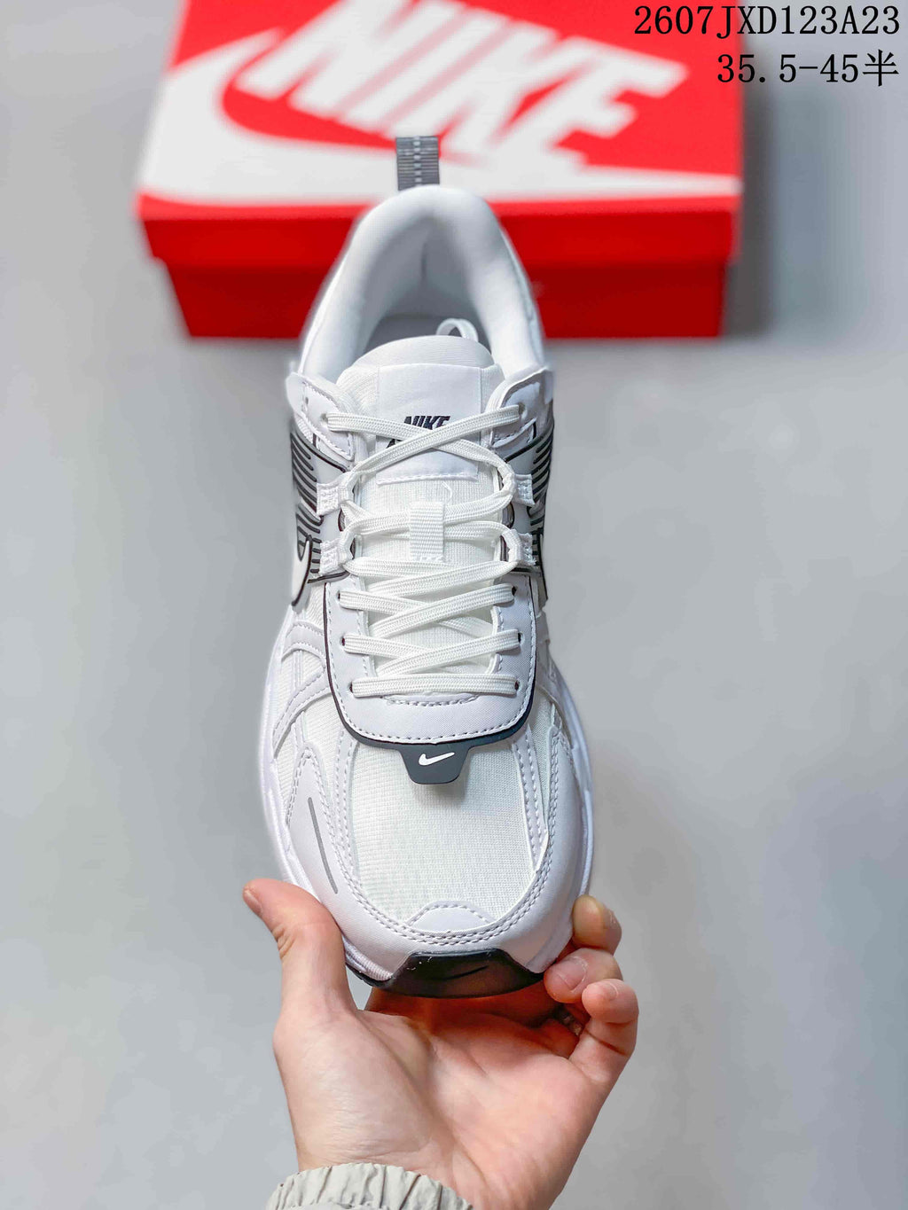 Nike V2K Run White Black Retro Low-Top Sneakers